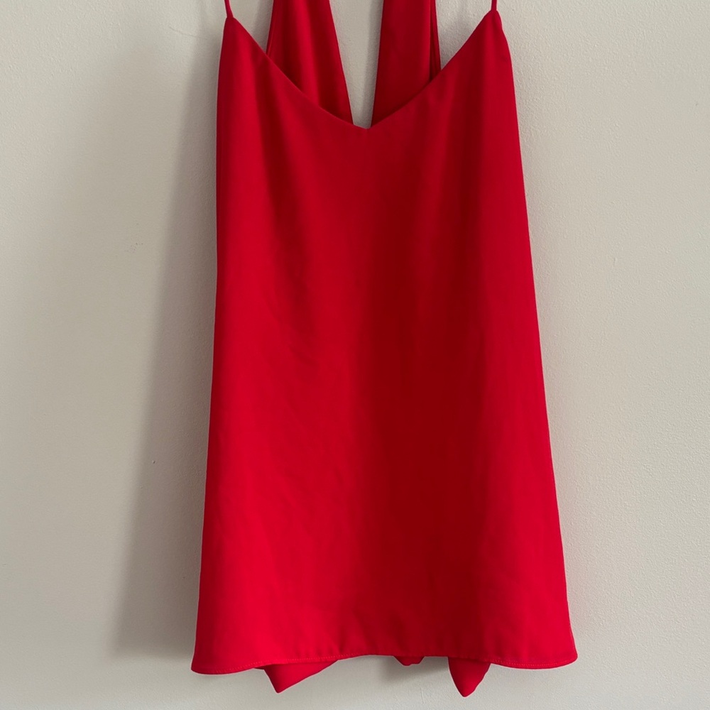 Express Bright Red V Neck, Flowy Tank